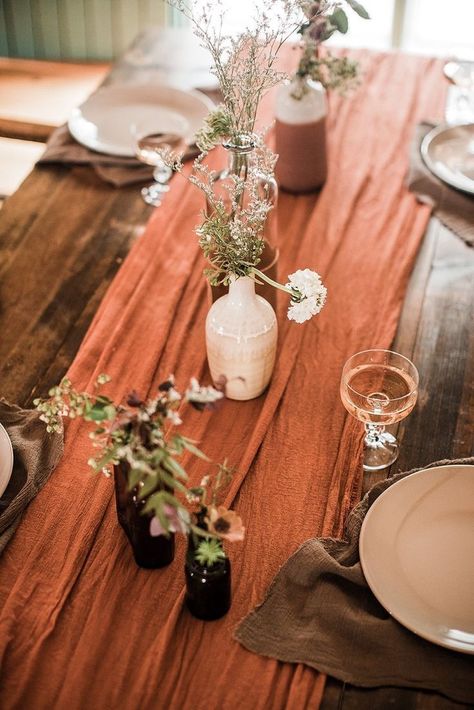 Orange Wedding Colors, Table Runners Wedding, Orange Wedding, Wedding Table Decorations, Wedding Table Settings, Feb 8, Wedding Color Schemes, Backyard Wedding, Decoration Table