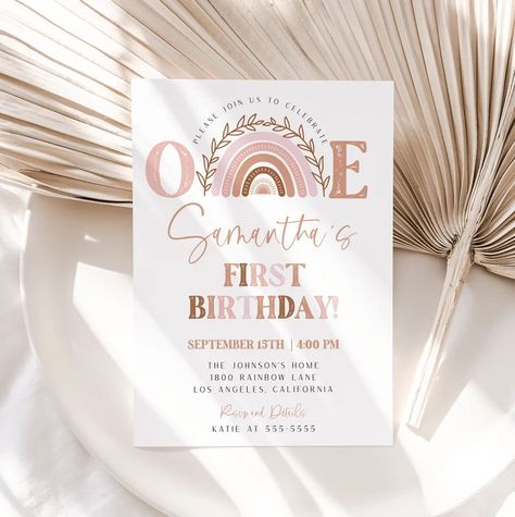 Boho Invitations, Baby Birthday, First Birthdays, 1st Birthday, Birthday Parties, Party Ideas, Birthday Party, Birthday