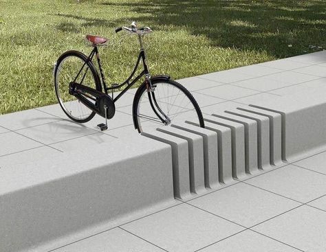 minimalgoods on Instagram: “I like the idea of these simple built-in concrete bike stands, but the only country I feel that could get away with something like this is…” Urban Furniture Design, Landscape And Urbanism Architecture, Public Space Design, Urban Landscape Design, Plans Architecture, Wood Furniture Design, Inexpensive Furniture, Renzo Piano, Landscape And Urbanism