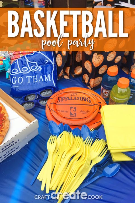 If you're looking for a fun birthday party, our Basketball Pool Party is the perfect kind of party for little sport lovers. Sports Theme Pool Party, Basketball Pool Party Ideas, Basketball Pool Party, Pool Party Crafts, Basketball Birthday Party, Twins Party, Mickey First Birthday, Pool Party Favors, Basketball Birthday Parties