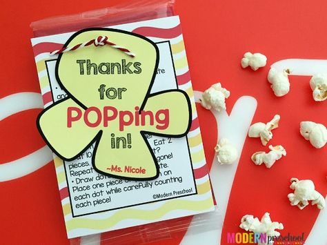 Popcorn Theme Classroom, Kindergarten Open House, Open House Kindergarten, Printable For Preschool, Popcorn Theme, Letter Learning Activities, Back To School Gifts For Kids, Kindergarten Parent, Free Gift Idea