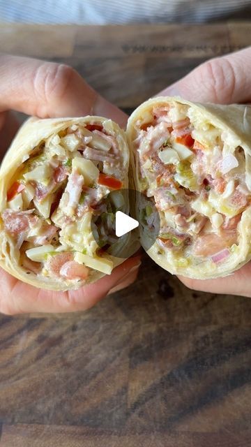 Essential Everyday on Instagram: "Never not craving this Chopped Italian Sandwich Wrap for lunch 😍

It’s packed with lettuce, tomato, onion, banana peppers, Essential Everyday ham, salami, pepperoni and provolone slices. Chop everything up, then drizzle on some olive oil, red wine vinegar, mayo and Italian seasoning. Mix it all together, roll it up into a wrap and enjoy!

Would you try this?!" Italian Wraps Recipes Lunches, Chopped Italian Wrap, Lavash Sandwich Wraps, Salami Wraps Lunches, Italian Sandwiches Recipes, Deli Meat Wraps, Chopped Italian Sandwich Wrap, Italian Wraps, Lunch Wrap Ideas