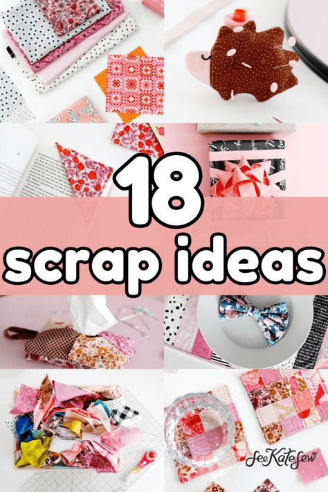 18 Genius Scrap Fabric Ideas Waste Fabric Craft Ideas, Leftover Fabric Ideas, Scrap Fabric Ideas, Leftover Fabric Crafts, Fabric Crafts Diy, Diy Fabric Crafts, Scrap Fabric Crafts, Scrap Fabric Projects, Fabric Ideas