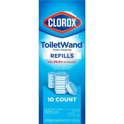 Clorox Toilet Wand, Toilet Bowl Cleaners, Toilet Bowl Cleaner, Fast Cleaning, Hard Water Stains, Household Cleaner, 10 Count, Bathroom Cleaner, Soap Scum