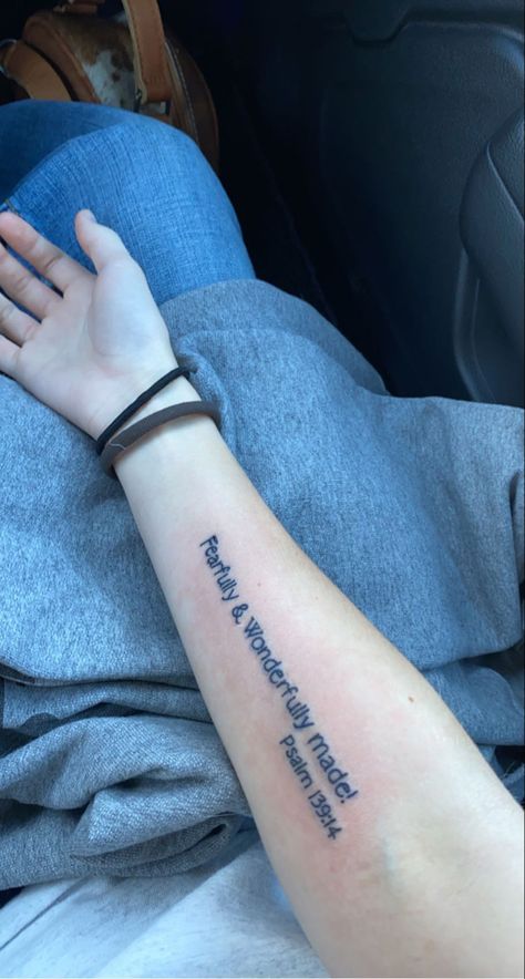 I Am Fearfully And Wonderfully Made Tattoo, Fearfully And Wonderfully Made Tattoo, Wonderfully Made Tattoo, Made Tattoo, Fearfully Wonderfully Made, Fearfully And Wonderfully Made, Wonderfully Made, Cute Tattoos, Makeup Nails