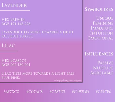 Color Lavender - Meaning, Psychology Lavender Color Meaning, Lilac Color Meaning, Color Meaning Personality, Lavender Meaning, Color Magick, Anti Social Behaviour, Personality Psychology, Web Colors, Deep Thinking