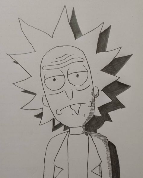 #sketch #rickandmorty #ricksketch Drawing Of Rick And Morty, Famous Drawings Sketches, Rick And Morty Art Ideas, Rick From Rick And Morty Drawing, Movie Character Drawings Pencil, Rick Morty Drawing, Boondocks Drawings Pencil, Rick Sketch, Rick And Morty Draw