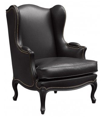 Black leather wing chair Grey Kids Furniture, Royal Chair, Leather Wing Chair, Best Leather Sofa, Leather Wingback, Rolling Chair, Furniture Details Design, Leather Recliner Chair, Luxury Chairs