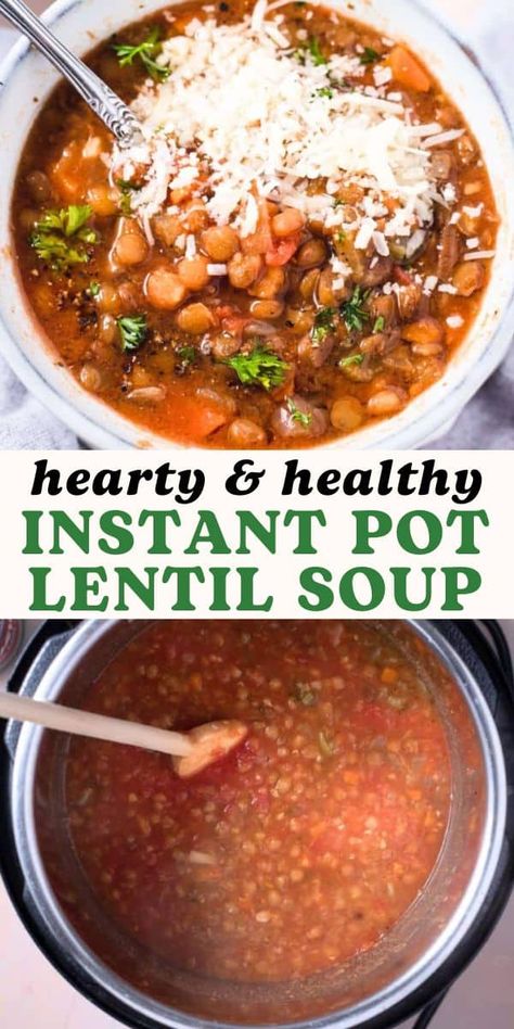 It's so easy to make Instant Pot Lentil Stew using dry brown lentils and a handful of flavorful seasonings. This lentil stew freezes well and is filled with nutritious vegetarian ingredients! Instant Pot Lentils And Rice, Lentil Soup Recipe Instant Pot, Mexican Lentil Soup Recipe, Lentil Soup Instant Pot, Instant Pot Lentils, Instant Pot Lentil Soup, Lentils Instant Pot, Lentil Soup Recipes, Brown Lentils