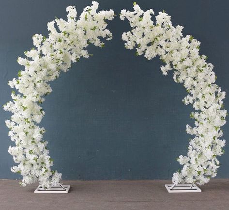 Cherry Blossom Arch, Arch Wedding Decoration, Wedding Decoration Outdoor, Arch With Flowers, Stand Flower, White Cherry Blossom, Arch Wedding, Large Centerpiece, Diy Event