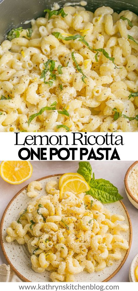 Lemon Pasta With Ricotta And Fresh Peas, One Pot Pasta With Ricotta And Lemon, Ricotta Pasta Sauce, Pasta With Ricotta, Lemon Ricotta Pasta, Lemon Pasta Recipes, Best Pasta Dishes, Pasta Side Dishes, Homemade Gnocchi