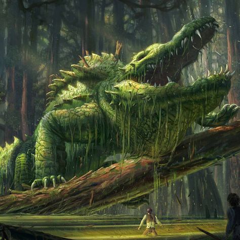 👿 Monsters club 👿 on Instagram: “Name this creature! . By Gaétan Weltzer . . . #crocodile #crocodiles #alligator” Magic Apocalypse, Moss Dragon, Horror Ideas, Fantasy Locations, Swamp Creature, Astral Plane, Fantasy Beasts, 다크 판타지, Forest Creatures