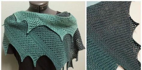 Dragon Wing Shawl, Wing Shawl, Tunisian Crochet Free, Wing Scarf, Dragon Wing, Crochet Lace Shawl, Tunisian Crochet Stitches, Crochet Shawl Pattern Free, Crochet Dragon