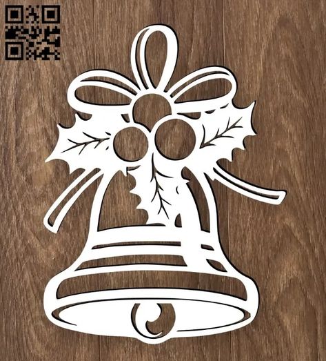 Bell Christmas E0015563 file cdr and dxf free vector download for laser cut plasma Laser Cut Christmas, Laser Cut Decor, Bell Christmas, Christmas Stencils, Christmas Bell, Tree Free, Christmas Templates, Craft Art, Christmas Drawing