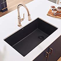 Check this out! Granite Composite Kitchen Sink, Topmount Sink, Granite Composite Sinks, Single Basin Sink, Black Kitchen Sink, Stone Granite, Black Sink, Sink Grid, Natural Granite