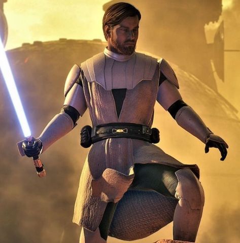 StarWarsFanGirl • Obi-wan Kenobi became a Jedi General in the Grand... Jedi Armor, Grand Army Of The Republic, Jedi General, Alec Guinness, Grand Army, Star Wars Background, Star Wars Obi Wan, Star Wars Episode Iv, Star Wars Battlefront