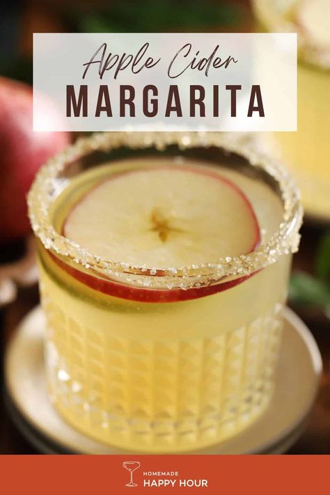 Sweet apple cider, tart lime juice, and your favorite tequila combine for a delicious fall cocktail with these Apple Cider Margaritas. Taco Dinner Party, Apple Cider Margarita, Cider Margarita, Homemade Margaritas, Best Apple Cider, Flavored Margaritas, Apple Cider Cocktail, Coconut Margarita, Fall Drink