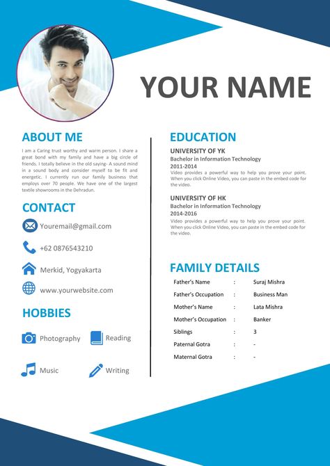 (Modern Bio-data Format for marriage Free Download in Word) Full Size Preview   Bio-data for ... Read moreBio Data Templates – Marriage Bio-data in MS-Word The post Bio Data Templates – Marriage Bio-data in MS-Word appeared first on TechGuruPlus.com. Bio Data Template, Bio Data Format For Student, Ms Word Design, Adobe Photoshop Photography, Bio Data For Marriage, Biodata Format, Bio Data, Instagram Captions For Friends, Data Design