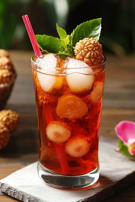 Lychee Sweet Tea - An Exotic Blend of Flavors You’ll Love! Lychee Tea Recipe, Lychee Lemonade, Lychee Iced Tea, Lychee Syrup, Green Tea With Milk, Moroccan Mint Tea Recipe, Sweet Tea Recipe, Milk Thistle Tea, Mint Tea Recipe