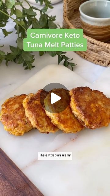 Carnivore Diet | Animal Based | Keto on Instagram: "Written Recipe:

Ingredients 

1 (5-ounce) can tuna packed in water, drained
1 large egg, whisked
1⁄4 cup shredded cheddar cheese (about 1 ounce)
Pinch of kosher salt
1 tablespoon salted butter, for the pan

Instructions 

1. Put the tuna, egg, and cheese in a medium-size bowl. Season with the salt and mix well with a fork to combine the ingredients.
2. Divide the tuna mixture into 4 equal portions and shape each portion into a patty about 1⁄2 inch thick.
3. Preheat a large skillet over medium-high heat until hot but not yet smoking, about 3 minutes. Drop in the butter and swirl to coat the pan. Place the patties in the pan and pan-fry for 2 to 3 minutes, until browned on the bottom. Flip and cook for 2 to 3 minutes more, until browned on Keto Recipes Tuna, Tuna Melt Patties, Keto Tuna Patties Recipes, Ketovore Lunch Ideas, Carnivore Tuna Melt, Keto Tuna Melts Recipe, Tuna Fish Recipes Healthy, Tuna Keto Recipes, Tuna Breakfast Ideas