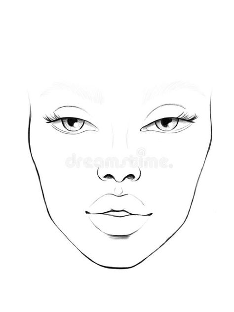 Face Chart Makeup Artist Blank. Beautiful Woman Portrait. Face Chart for Makeup. Makeup Artist Blank. Template. Stock Illustration - Illustration of graphic, lips: 244677335 Face To Do Makeup On Drawing, Face Chart For Makeup Practice, Blank Face For Makeup Drawing, Printable Makeup Face Chart, Face Outlines For Drawing, Plain Face Drawing For Makeup, How To Draw Women Face, Makeup Template Face Make Up, Makeup Stencils Templates