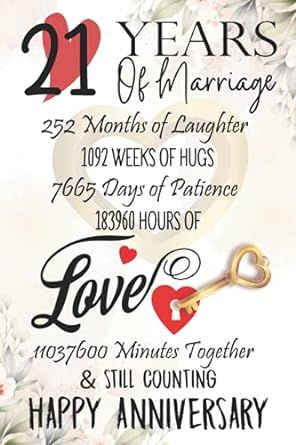 21 Years Of Marriage: Funny 21st couple wedding anniversary gift for both, her and him, lined Notebook, 100 pages, 6 in x 9 in (15.2 x 22.9 cm) 26th Wedding Anniversary, Marriage Funny, 10 Year Wedding Anniversary, 24th Wedding Anniversary, 21st Wedding Anniversary, Love My Wife Quotes, Party Dress Inspiration, Wedding Anniversary Quotes, Wedding Anniversary Decorations