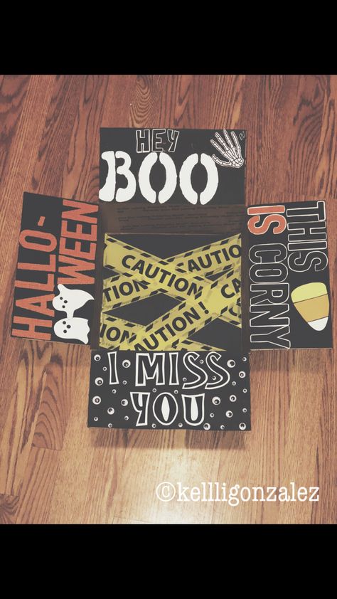 Long Distance Halloween Care Package, Halloween Deployment Care Package, Halloween Care Package Military, Care Package Decorating, Halloween Envelope, Military Care Packages, Deployment Care Package Ideas, Halloween Care Packages, Care Package Ideas