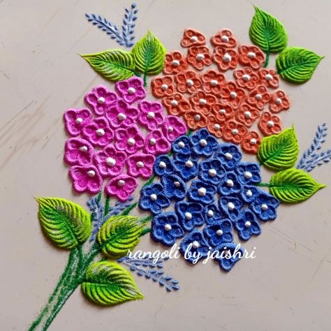 Easy rangoli || rangoli design || simple and creative flower rangoli || Finger Tricks, Easy Flower Rangoli, Rangoli Painting, Simple Rangoli With Dots, Attendance Chart, Chart Paper, Rangoli Easy, Big Rangoli, Crafts Origami