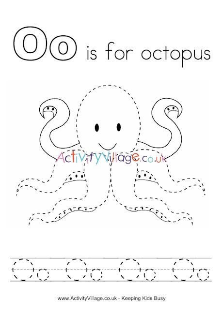 Tracing alphabet o - octopus O For Octopus, O Is For Octopus, Preschool Charts, Tracing Alphabet, Octopus Crafts, Letter O, Preschool Worksheets, Toddler Activities, Octopus