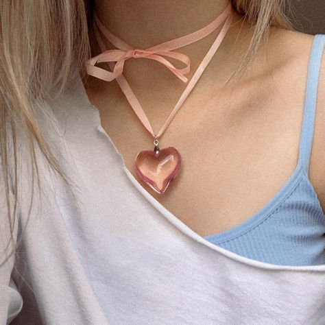 Chloe Core, Girls Closet, Tiffany Necklace, Ribbon Necklace, Girl Closet, Necklace Heart, Cute Diys, Pink Ribbon, Fashion Fashion