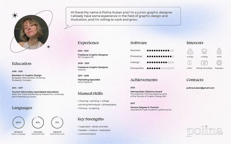 Graphic Design Portfolio / 2021 on Behance University Marketing, Cv Inspiration, Graphic Design Cv, Infographic Resume, 포트폴리오 레이아웃, Portfolio Resume, Creative Cv, Cv Design, Portfolio Site