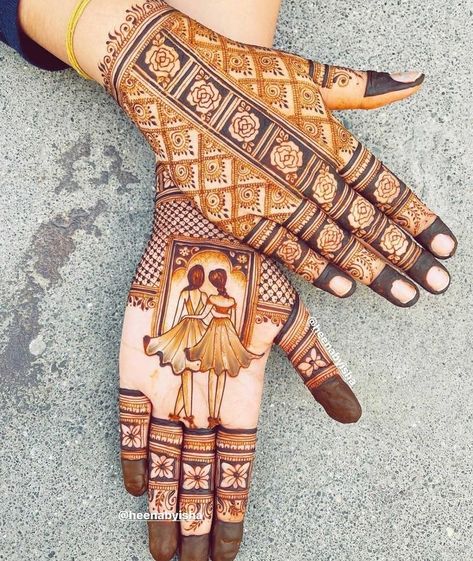 Friendship Mehndi Designs, Sister Wedding Mahedi, Best Friend Mehndi Design, Mehndi Designs For Eid, Mehndi Designs Bridal Hands, Rose Mehndi Designs, Mehndi Designs For Kids, Modern Mehndi Designs, Engagement Mehndi Designs