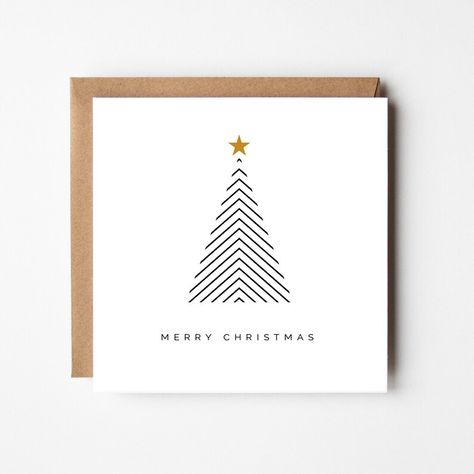 Modern Christmas Card, Minimalist Christmas Card, Modern Christmas Cards, Minimal Christmas, Minimalist Christmas, Abstract Tree, Christmas Greeting Card, Good Cheer, Personalised Prints