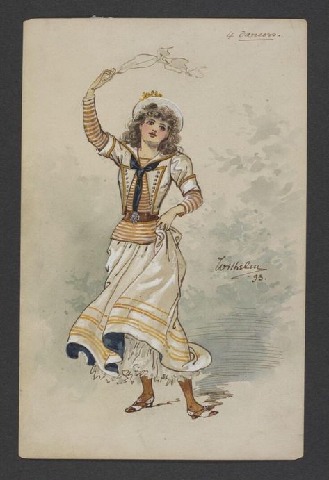 Hms Pinafore, Female Dancers, National Art, Historical Characters, Nautical Fashion, Woman Drawing, Historical Costume, Victoria And Albert Museum, Fashion Plates