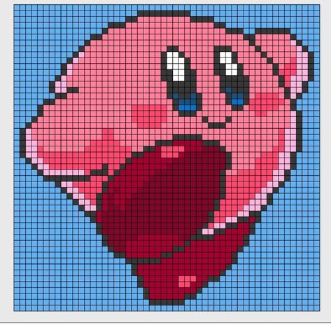 Kirby Video Game, Kirby Video, Kawaii Nintendo, Knitted Jackets Women, Kirby Nintendo, Cute Video, Pixel Drawing, Pixel Art Grid, Anime Pixel Art