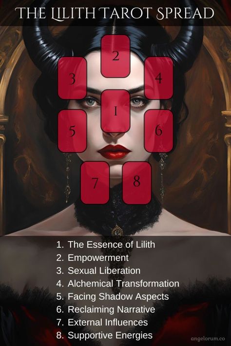 Lilith Tarot Spread, Lilith Art, Lady Lilith, Goddess Lilith, Demon Queen, Tarot Reading Spreads, Relationship Tarot, Dark Goddess, Witch Tips