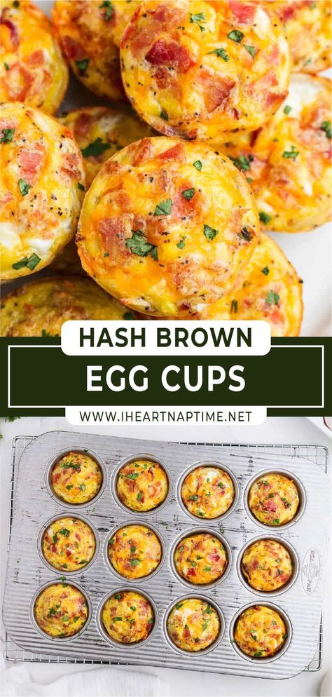 Hash Brown Egg Cups, Brown Egg, Egg Bites Recipe, Breakfast Prep, Breakfast Bites, Egg Muffins, Hash Brown, Hash Browns, Breakfast Meal Prep