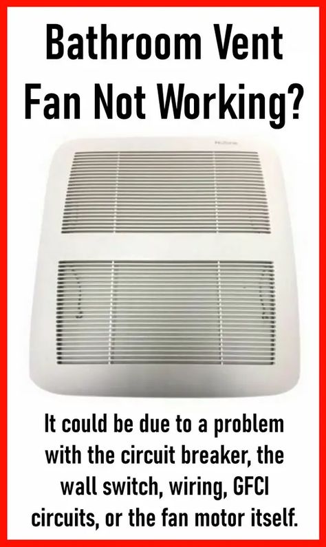 I have a bathroom vent fan that when I turn the wall switch ON it does not work. It turned ON before and make a weird noise. Now it will not work. What do Circuit Breaker Box, Bathroom Vent Fan, Bathroom Vent, Bathroom Exhaust, Vent Fan, Bathroom Exhaust Fan, Bathroom Fan, Bathroom Ceiling, My Bathroom