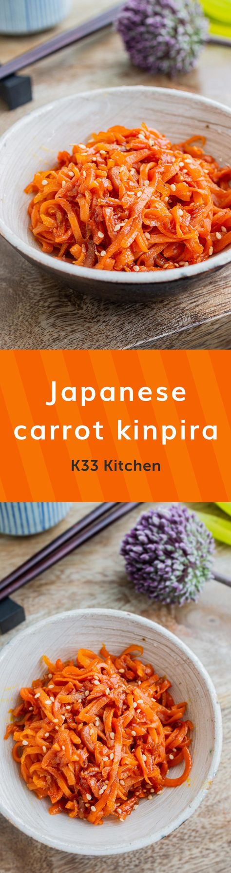 Japanese carrot kinpira | K33 Kitchen - Delicious plant-based vegan recipes Japanese Carrots, Carrot Kinpira, Japanese Home Kitchen, Korean Vegan Recipes, Carrots Recipes, Bento Japanese, Korean Vegan, Carrots Side Dish, Veggie Side Dish