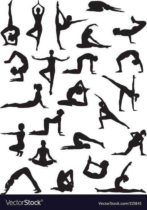 Yoga poses Royalty Free Vector Image - VectorStock Royalty Poses, Jaali Design, Yoga Images, Gym Wallpaper, Led Wall Art, Architecture Design Sketch, Dance Quotes, Fashion Photography Poses, Sunset Wallpaper