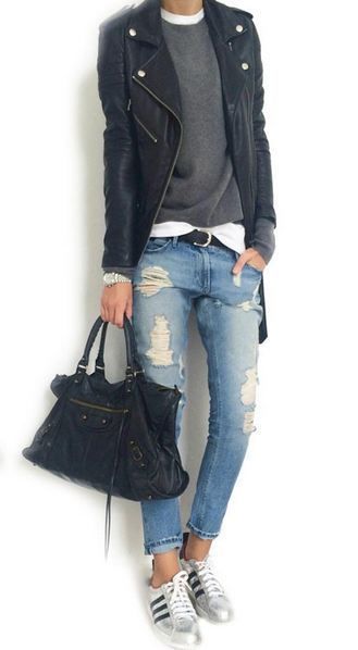 Boyfriend Jeans Kombinieren, Casual Weekend Style, Gorgeous Outfits, Mode Casual, Looks Street Style, Balenciaga Bag, Weekend Style, Winter Trends, Looks Chic