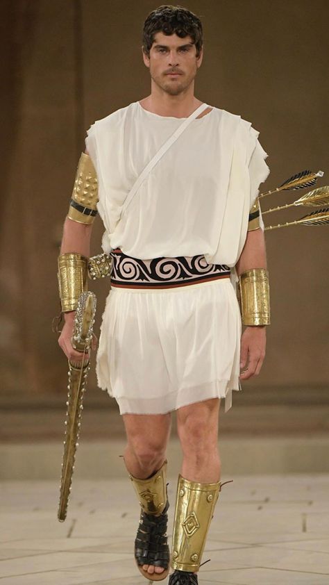 Greek Man Costume, Ancient Roman Clothing Men, Greek Mens Fashion, Greek Clothing Men, Ancient Greek Clothing Men, Greek Fashion Men, Greek Mythology Clothes, Greek God Costume Male, Greek Reference