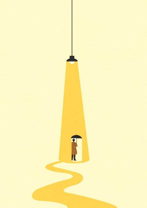 Lighting Graphic Design, Light Illustration Art, Flat Art Illustration, Lighting Illustration, Lights Illustration, Painting Graphic Design, Flat Graphic Design, Yellow Illustration, Light Illustration