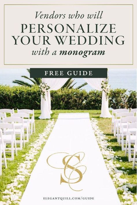 Here are the best monogramming service providers that will personalize your wedding details with your custom monogram. Grab your FREE Guide! (Hint: wedding planners use this too!) #weddinglogo #weddingmonogram #monogram #monogramming #weddingdecor Job Inspiration, Wedding Logo Monogram, Wedding Crest, Elegant Monogram, Monogram Logo Design, Wedding Monogram, Aisle Runner, Wedding Logos, Grand Entrance