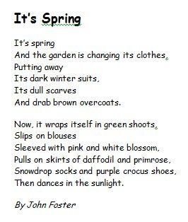 Personification Examples, Onomatopoeia Poems, Spring Poems For Kids, Figurative Language Poems, Personification Poems, Spring Poem, Poems For Kids, Childrens Poems, 5th Grade Writing