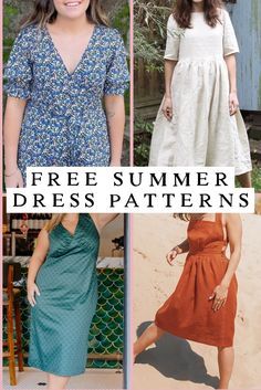 14  Free Summer Dress Sewing Patterns for Women - Makyla Creates V Neck Summer Dress Pattern, Free Women’s Clothing Patterns, Easy Free Dress Pattern, Easy Summer Dress Patterns Free, Maxi Dress Pattern Sewing Easy Diy, Free Summer Sewing Patterns, Free Pdf Sewing Patterns For Women Dresses, Sun Dress Pattern Free, Summer Dress Sewing Patterns Free