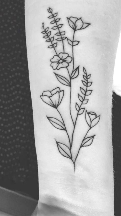 Julia Andrews, Simple Leg Tattoos, Tattoo Ideas Simple, Simple Line Tattoo, Leg Tattoo Ideas, Simple Flower Tattoo, Peony Tattoo, Skeleton Hand Tattoo, 4 Tattoo