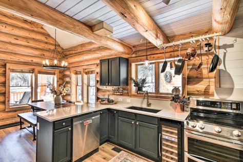 Log Cabin Loft Ideas, Updated Log Cabin, Cabin Loft Ideas, Log Cabin Loft, Build Cabin, Cabin Loft, Log Cabin Ideas, Loft Ideas, Sleeping Loft