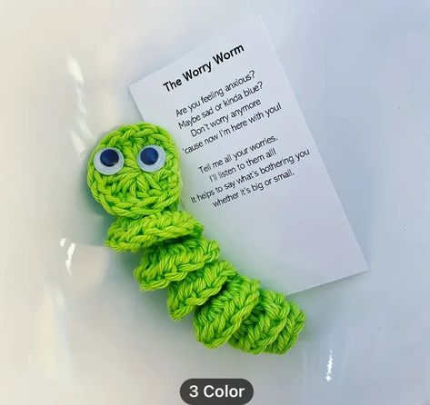 Worry Worm Crochet Pattern, Worm Crochet Pattern, Worry Worms, Worry Worm, Worry Dolls, Crochet Fabric, Doll Sewing Patterns, Knitting Gift, Cat Pet Supplies