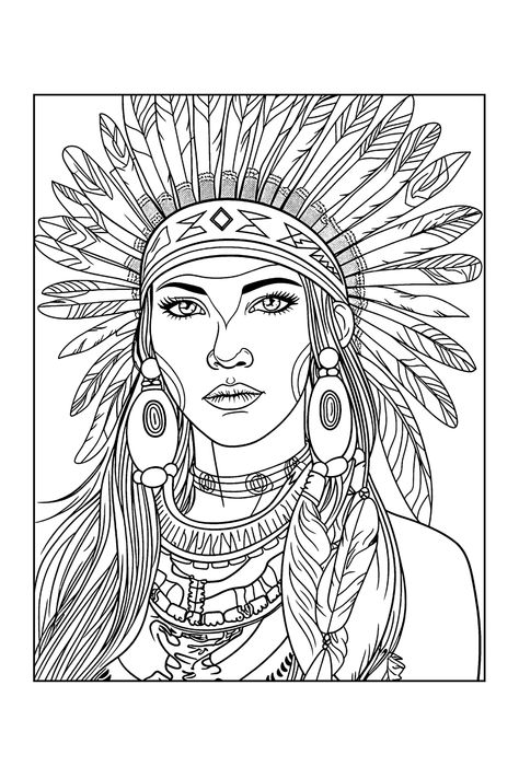 Native Drawings Easy, Black Man Coloring Pages, Indian Coloring Pages, Native American Illustration, 3rd Grade Coloring Pages, Bff Coloring Pages, Native American Coloring Pages, Coloring Pages Plants, Frozen 2 Coloring Pages